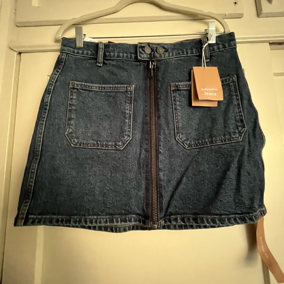 Reformation Anna patch pocket mini zipper skirt size 30 NEW NWT - Picture 11 of 16